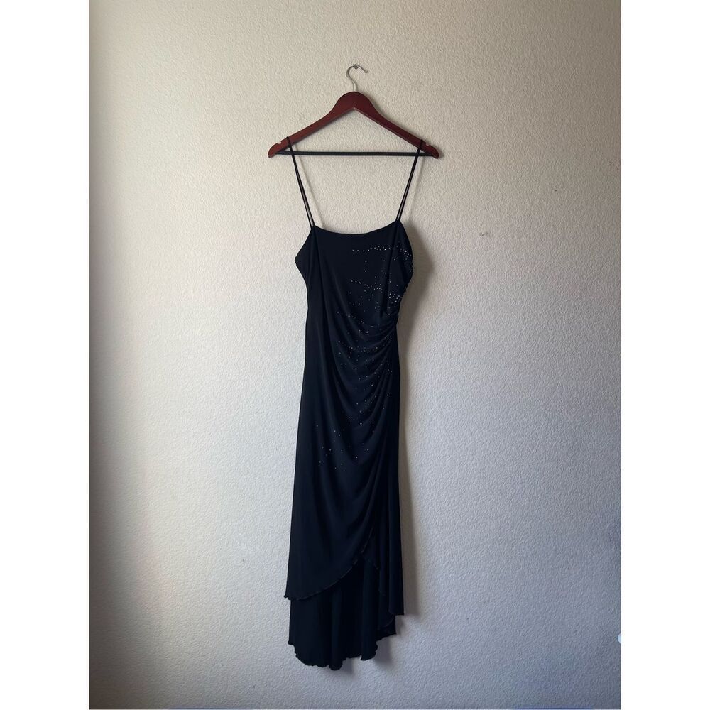 Vintage y2k rhinestone gathered prom formal dress size medium